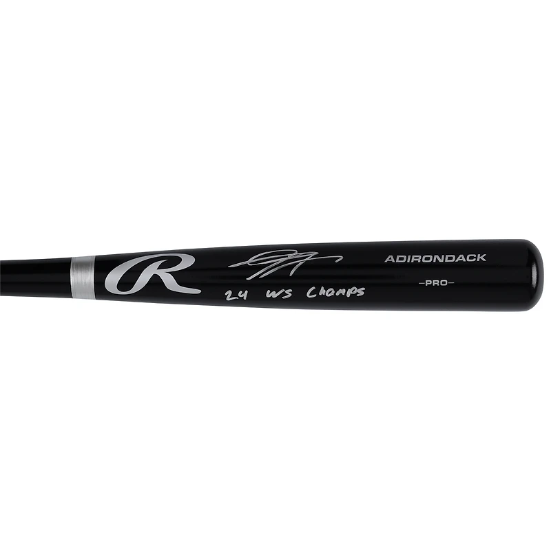 Batte Rawlings Pro noire autographiée par Gavin Lux des Dodgers de Los Angeles avec l'inscription « 24 WS Champs »