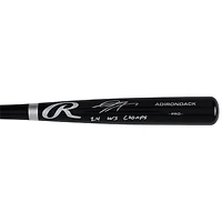 Batte Rawlings Pro noire autographiée par Gavin Lux des Dodgers de Los Angeles avec l'inscription « 24 WS Champs »