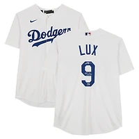 Maillot Nike blanc dédicacé par Gavin Lux des Dodgers de Los Angeles avec inscription « 24 WS Champs »