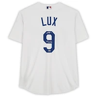 Maillot Nike blanc dédicacé par Gavin Lux des Dodgers de Los Angeles avec inscription « 24 WS Champs »