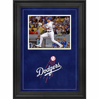 Gavin Lux Los Angeles Dodgers Deluxe Framed Autographed 8" x 10" 2019 NLDS Game 1 Pinch-Hit Home Run Photograph