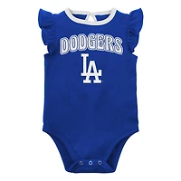 Lot de deux bodys Little Fan des Los Angeles Dodgers pour nouveau-nés et nourrissons Royal/Gris chiné