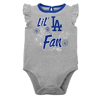 Lot de deux bodys Little Fan des Los Angeles Dodgers pour nouveau-nés et nourrissons Royal/Gris chiné