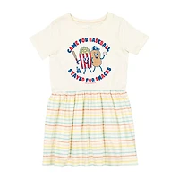 Girls Toddler Soft as a Grape White Los Angeles Dodgers Snack Dress