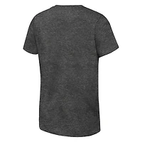T-shirt fanatique des vestiaires Los Angeles Dodgers champions de la série mondiale 2024 Heather Charcoal pour filles et jeunes