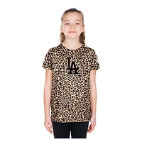 Girls Youth New Era  Brown Los Angeles Dodgers Leopard T-Shirt