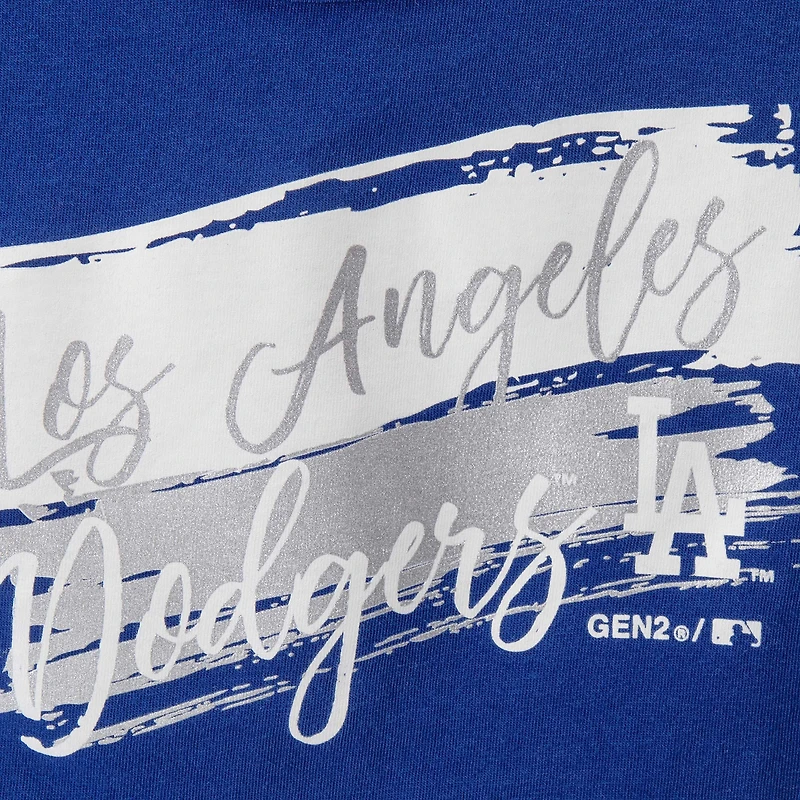 Girls Youth Royal Los Angeles Dodgers Brush Stroke Dolman T-Shirt