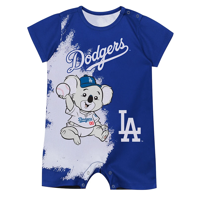 Body bébé bleu à l'effigie de la mascotte des Dodgers Los Angeles, marque Outerstuff