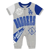 Infant Outerstuff  Gray Los Angeles Dodgers Hitter Up Full-Zip Jumper