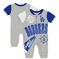 Combinaison zippée intégrale grise pour bébé Outerstuff Los Angeles Dodgers Hitter Up