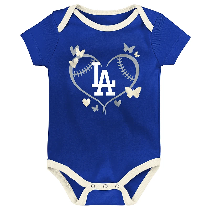 Ensemble de 3 bodies pour bébé Outerstuff aux couleurs l'équipe des Dodgers Los Angeles