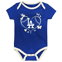 Ensemble de 3 bodies pour bébé Outerstuff aux couleurs l'équipe des Dodgers Los Angeles