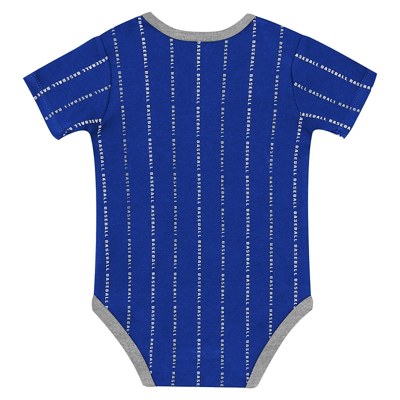 Infant Outerstuff  White/Royal Los Angeles Dodgers Lead Run Diaper Cover Bodysuit & Shorts Set