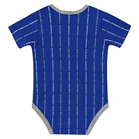 Infant Outerstuff  White/Royal Los Angeles Dodgers Lead Run Diaper Cover Bodysuit & Shorts Set