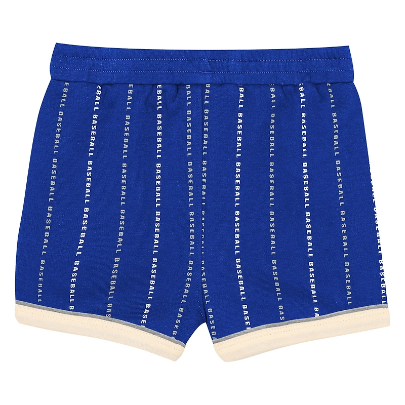 Infant Outerstuff White/Royal Los Angeles Dodgers Lead Run Diaper Cover Bodysuit & Shorts Set