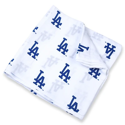 Couverture d'emmaillotage en mousseline 47'' x 47'' pour bébé Three Little Anchors White Los Angeles Dodgers