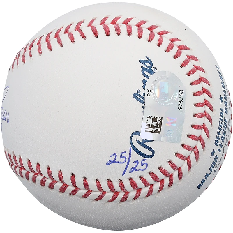 Balle de baseball autographiée par Kyle Tucker des Dodgers de Los Angeles avec inscription « 1er circuit des Dodgers, 3 avril 1926
