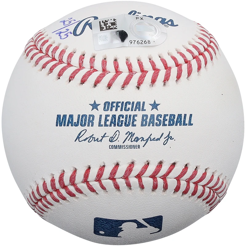 Balle de baseball autographiée par Kyle Tucker des Dodgers de Los Angeles avec inscription « 1er circuit des Dodgers, 3 avril 1926