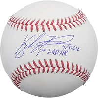Balle de baseball autographiée par Kyle Tucker des Dodgers de Los Angeles avec inscription « 1er circuit des Dodgers, 3 avril 1926
