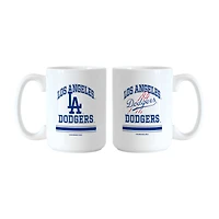 Ensemble de tasses Logo Brands Los Angeles Dodgers 15 oz. Modèle actuel et rétro
