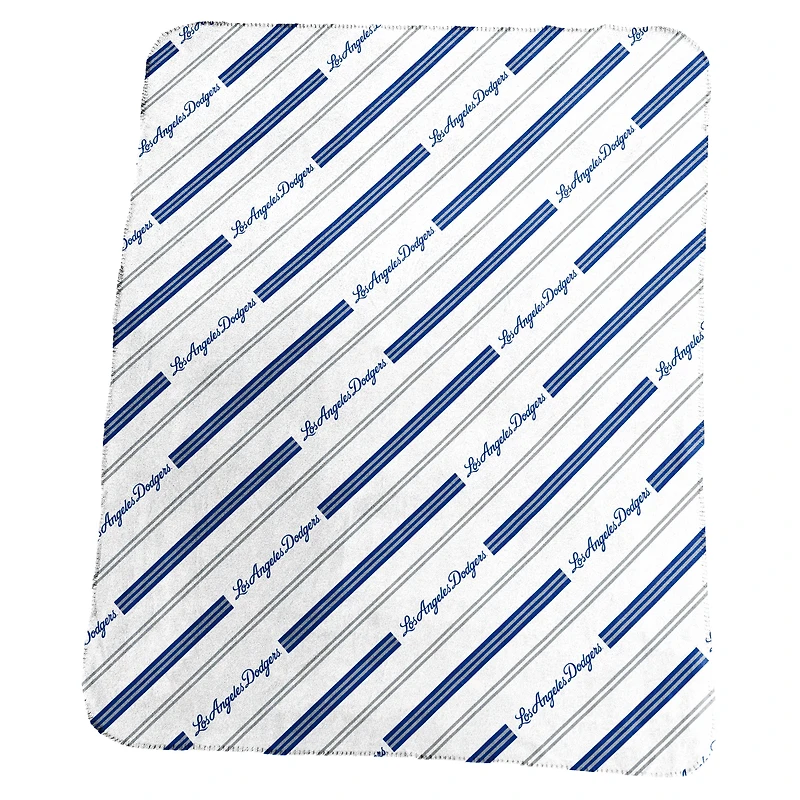 Couverture polaire à rayures verticales classiques 50 po x 60 po avec logo des Dodgers de Los Angeles