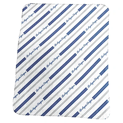 Couverture polaire à rayures verticales classiques 50 po x 60 po avec logo des Dodgers de Los Angeles