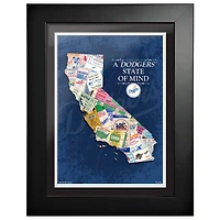 Los Angeles Dodgers - 12'' x 16'' Oeuvre d'art encadrée sur l'état d'esprit
