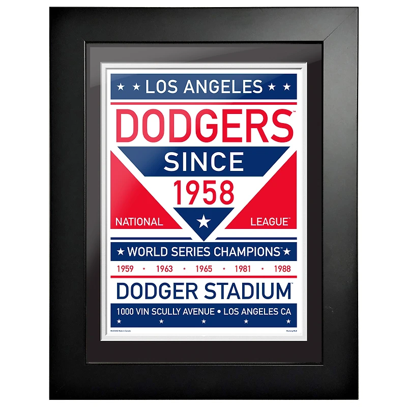 Los Angeles Dodgers - 12 '' x 16 '' uvre d'art encadrée double ton de l'équipe