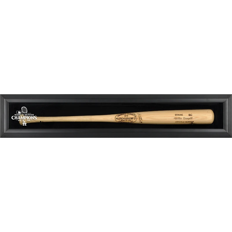 Los Angeles Dodgers 2024 MLB World Series Champions Black Framed Wall-Mounted Logo Bat Display Case