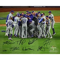 Los Angeles Dodgers Autographed 2024 World Series Champions 16" x 20" Celebration Photograph with At Least 7 Signatures - Limited Edition of 50