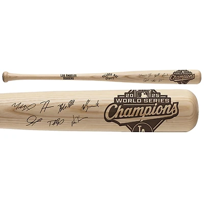 Los Angeles Dodgers Autographed 2025 World Series Champions Pillbox Commemorative Bat with 7 Signatures - Limited Edition of 50