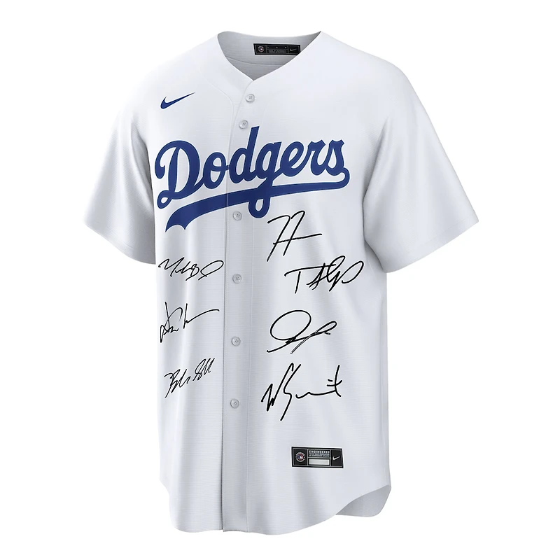 Los Angeles Dodgers Autographed 2025 World Series Champions White Nike Replica Jersey with 7 Signatures - Limited Edition of 50