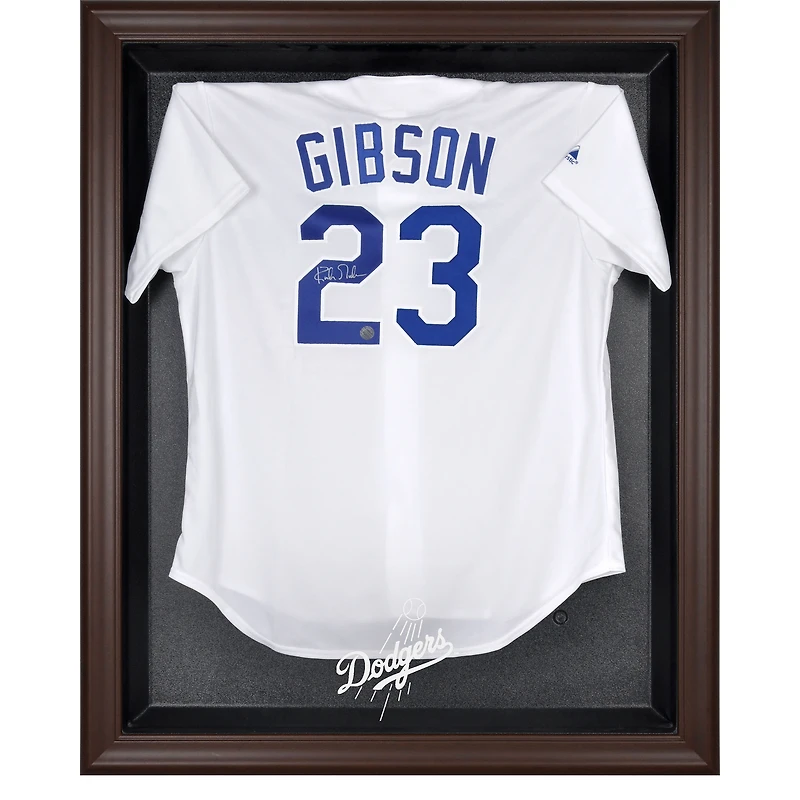 Vitrine de présentation du maillot avec logo encadré marron des Dodgers de Los Angeles