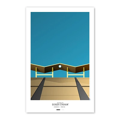 Los Angeles Dodgers Dodger Stadium 11'' x 17 '' Affiche de stade minimaliste Impression artistique