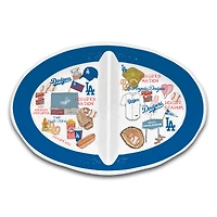 Plat de service en mélamine épaisse à deux compartiments des Dodgers de Los Angeles
