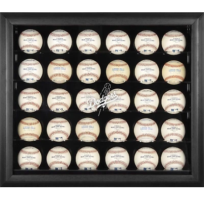 Los Angeles Dodgers Logo Black Framed 30-Ball Display Case