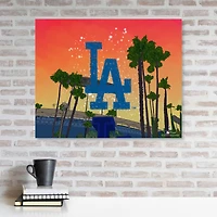 Impression giclée sur toile tendue 20" x 24" des Dodgers de Los Angeles - Conception de l'artiste Maz Adams