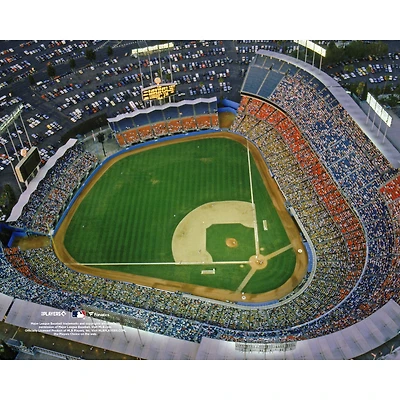 Photo aérienne non signée du Dodger Stadium des Los Angeles Dodgers