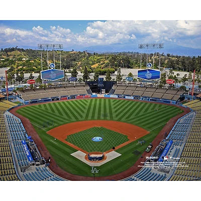 Photographie non signée du Dodger Stadium de Los Angeles, vue générale jour