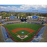 Photographie non signée du Dodger Stadium de Los Angeles, vue générale jour