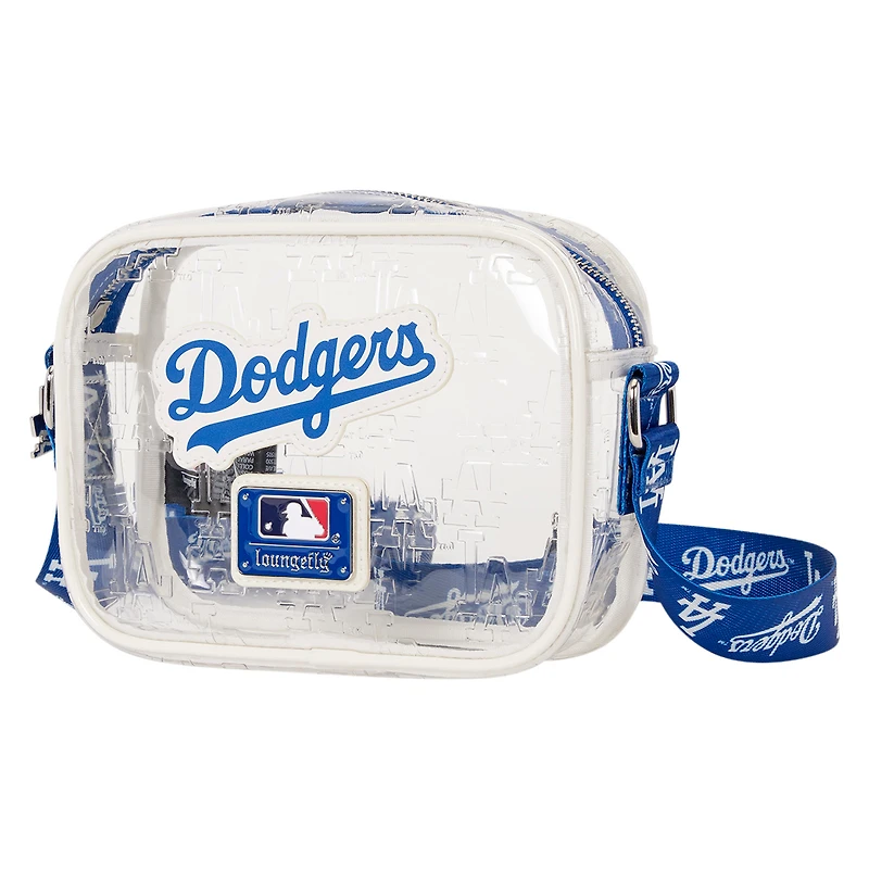 Sac bandoulière Loungefly Los Angeles Dodgers transparent avec logo intégral