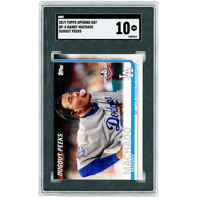 Manny Machado Los Angeles Dodgers 2019 Topps Opening Day Dugout Peeks #DP-4 SGC Authenticated 10 Card