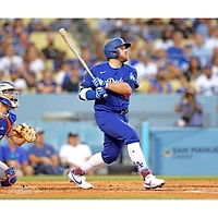 Max Muncy Los Angeles Dodgers Unsigned Batting at Dodger Stadium Photograph