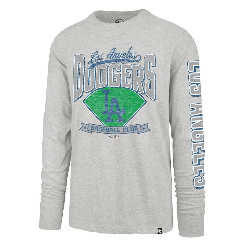 T-shirt à manches longues Franklin gris vieilli pour homme '47 Los Angeles Dodgers Big & Tall