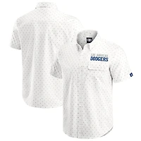 Men's Darius Rucker Collection by Fanatics  Cream Los Angeles Dodgers Printed Button-Down Shirt