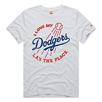 Men's Homage  Ash Los Angeles Dodgers Hyper Local Tri-Blend T-Shirt