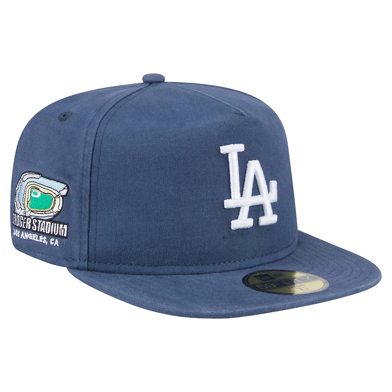 Casquette ajustée A-Frame 59FIFTY bleue pour homme des Los Angeles Dodgers de New Era