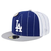Casquette ajustée à rayures fines 59FIFTY bleu foncé des Los Angeles Dodgers de New Era pour homme