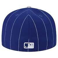 Casquette ajustée à rayures fines 59FIFTY bleu foncé des Los Angeles Dodgers de New Era pour homme