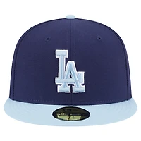Men's New Era  Navy/Light Blue Los Angeles Dodgers Color Pack Two-Tone 59FIFTY Fitted Hat